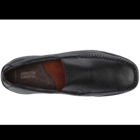 Johnston & Murphy Black Leather Crawford Venetian